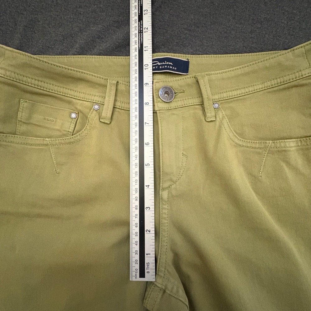 Tommy Bahama Cropped Pants Women 10 Olive Green Straight Leg Stretch Jeans - Picture 9 of 11